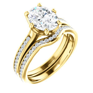 Oval Six Claw Channel Set Style Engagement Ring - I Heart Moissanites