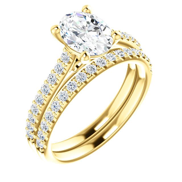 Oval Claw Set Style Engagement Ring - I Heart Moissanites