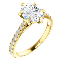 Oval Six Claw Set Style Engagement Ring - I Heart Moissanites