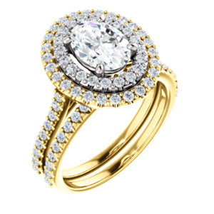Oval Double Halo Style Engagement Ring - I Heart Moissanites