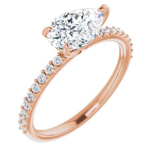 Pear East West Style Engagement Ring