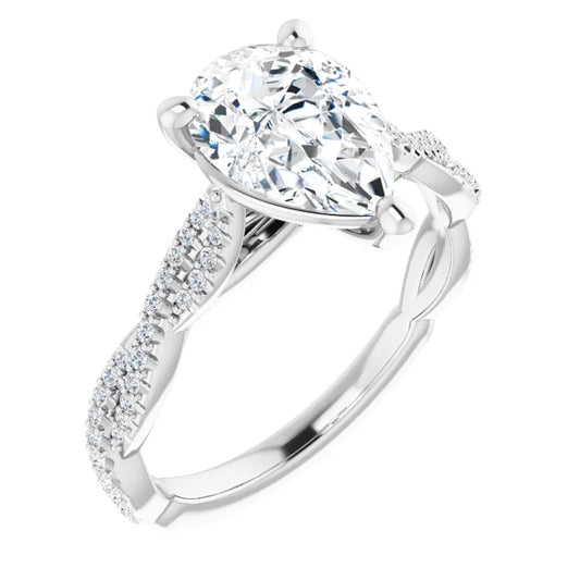 Pear Twist Style Engagement Ring