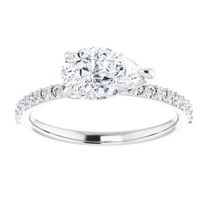 Pear East West Style Engagement Ring