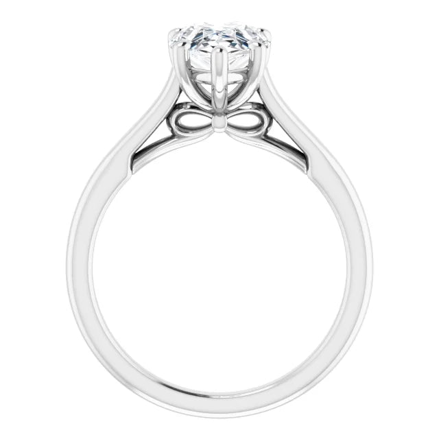 Five Claw Pear Solitaire Engagement Ring