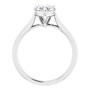 Three Claw Pear Solitaire Engagement Ring