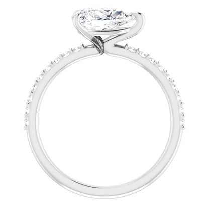 Pear East West Style Engagement Ring