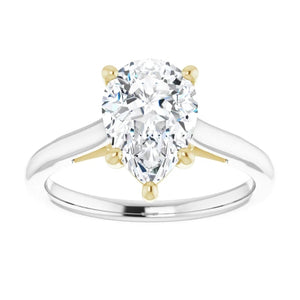 Five Claw Pear Solitaire Engagement Ring