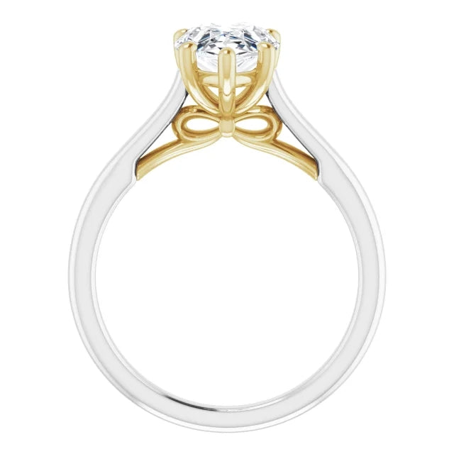 Five Claw Pear Solitaire Engagement Ring