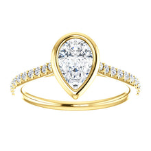 Pear Bezel Style Engagement Ring - I Heart Moissanites