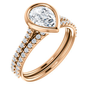 Pear Bezel Style Engagement Ring - I Heart Moissanites