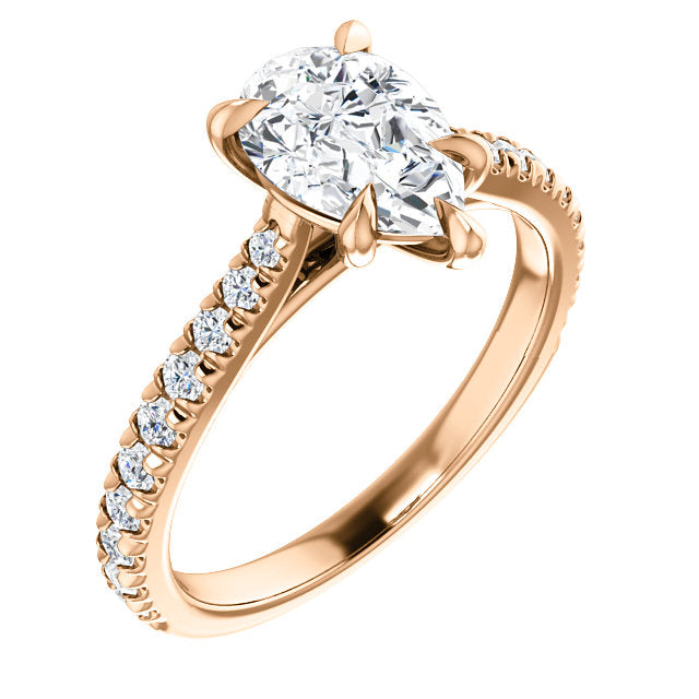 Pear Claw Set Style Engagement Ring - I Heart Moissanites