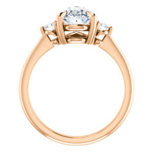 Pear Accent Engagement Ring - I Heart Moissanites