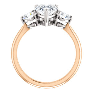 Pear Accent Engagement Ring - I Heart Moissanites