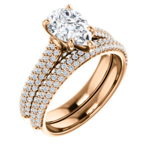 Pear Pave Style Engagement Ring - I Heart Moissanites