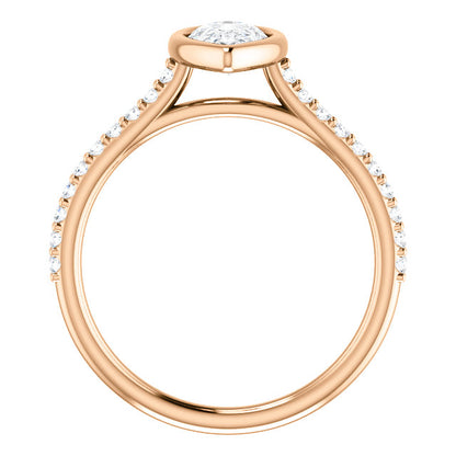 Pear Bezel Style Engagement Ring - I Heart Moissanites