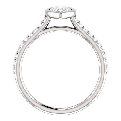 Pear Bezel Style Engagement Ring - I Heart Moissanites