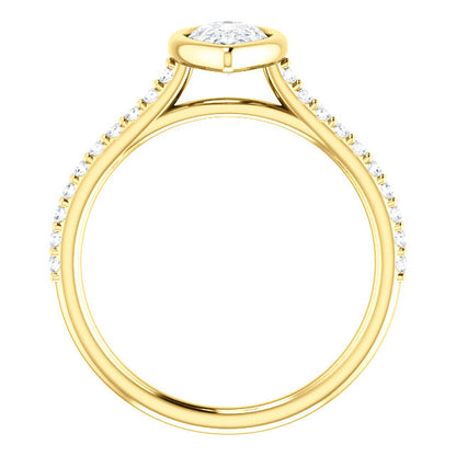 Pear Bezel Style Engagement Ring - I Heart Moissanites