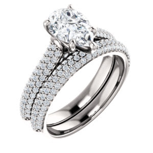 Pear Pave Style Engagement Ring - I Heart Moissanites