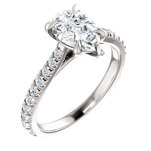 Pear Claw Set Style Engagement Ring - I Heart Moissanites