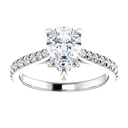 Pear Claw Set Style Engagement Ring - I Heart Moissanites