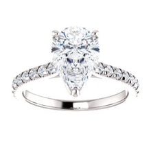 Pear Claw Set Eternity Style Engagement Ring - I Heart Moissanites