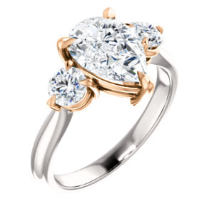 Pear Accent Engagement Ring - I Heart Moissanites