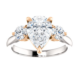 Pear Accent Engagement Ring - I Heart Moissanites