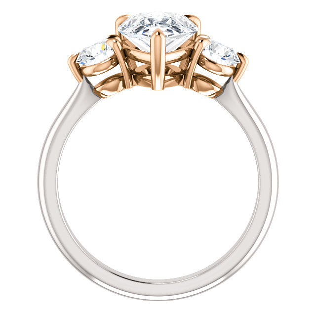 Pear Accent Engagement Ring - I Heart Moissanites