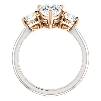 Pear Accent Engagement Ring - I Heart Moissanites