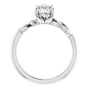 Pear Solitaire Leaf Design Engagement Ring - I Heart Moissanites