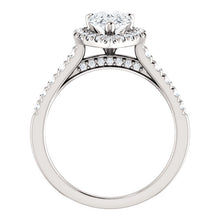 Pear Halo Style Engagement Ring - I Heart Moissanites