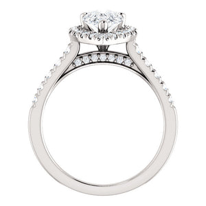 Pear Halo Style Engagement Ring - I Heart Moissanites