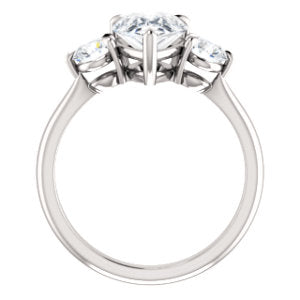 Pear Accent Engagement Ring - I Heart Moissanites