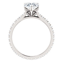 Pear Claw Set Eternity Style Engagement Ring - I Heart Moissanites