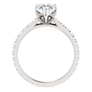 Pear Claw Set Eternity Style Engagement Ring - I Heart Moissanites