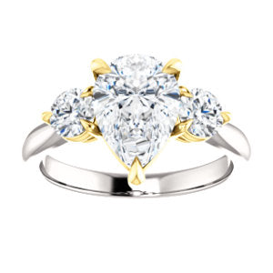 Pear Accent Engagement Ring - I Heart Moissanites