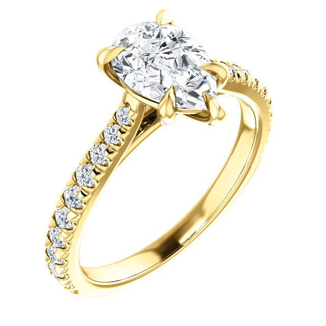Pear Claw Set Style Engagement Ring - I Heart Moissanites