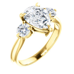 Pear Accent Engagement Ring - I Heart Moissanites