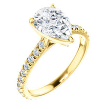 Pear Claw Set Eternity Style Engagement Ring - I Heart Moissanites