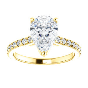 Pear Claw Set Eternity Style Engagement Ring - I Heart Moissanites