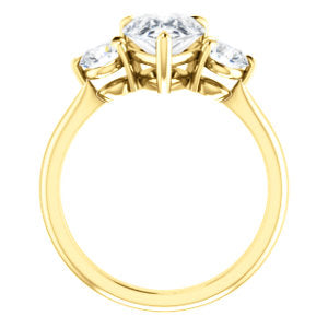 Pear Accent Engagement Ring - I Heart Moissanites