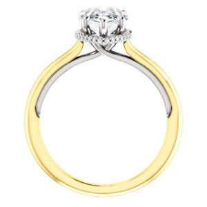 Pear Solitaire & Hidden Halo Engagement Ring - I Heart Moissanites