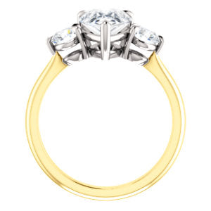 Pear Accent Engagement Ring - I Heart Moissanites