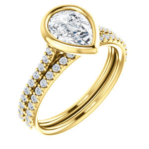 Pear Bezel Style Engagement Ring - I Heart Moissanites