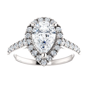 Pear Halo Style Engagement Ring - I Heart Moissanites
