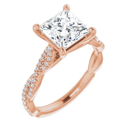 Princess Twist Style Engagement Ring
