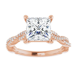 Princess Twist Style Engagement Ring