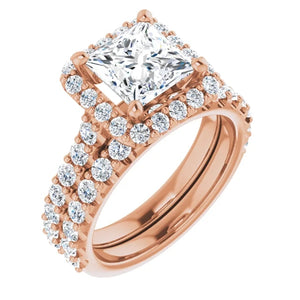 Princess Halo Style Engagement Ring