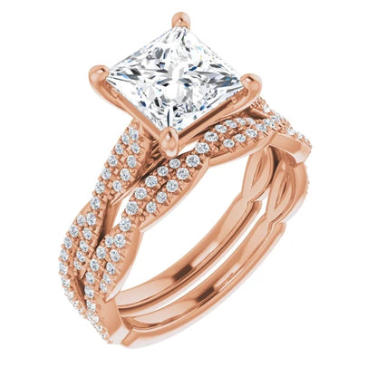 Princess Twist Style Engagement Ring