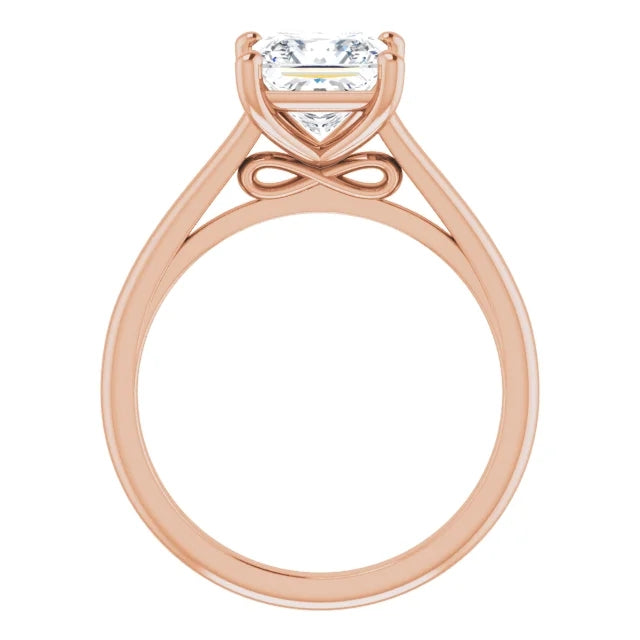 Four Claw Princess Solitaire Engagement Ring